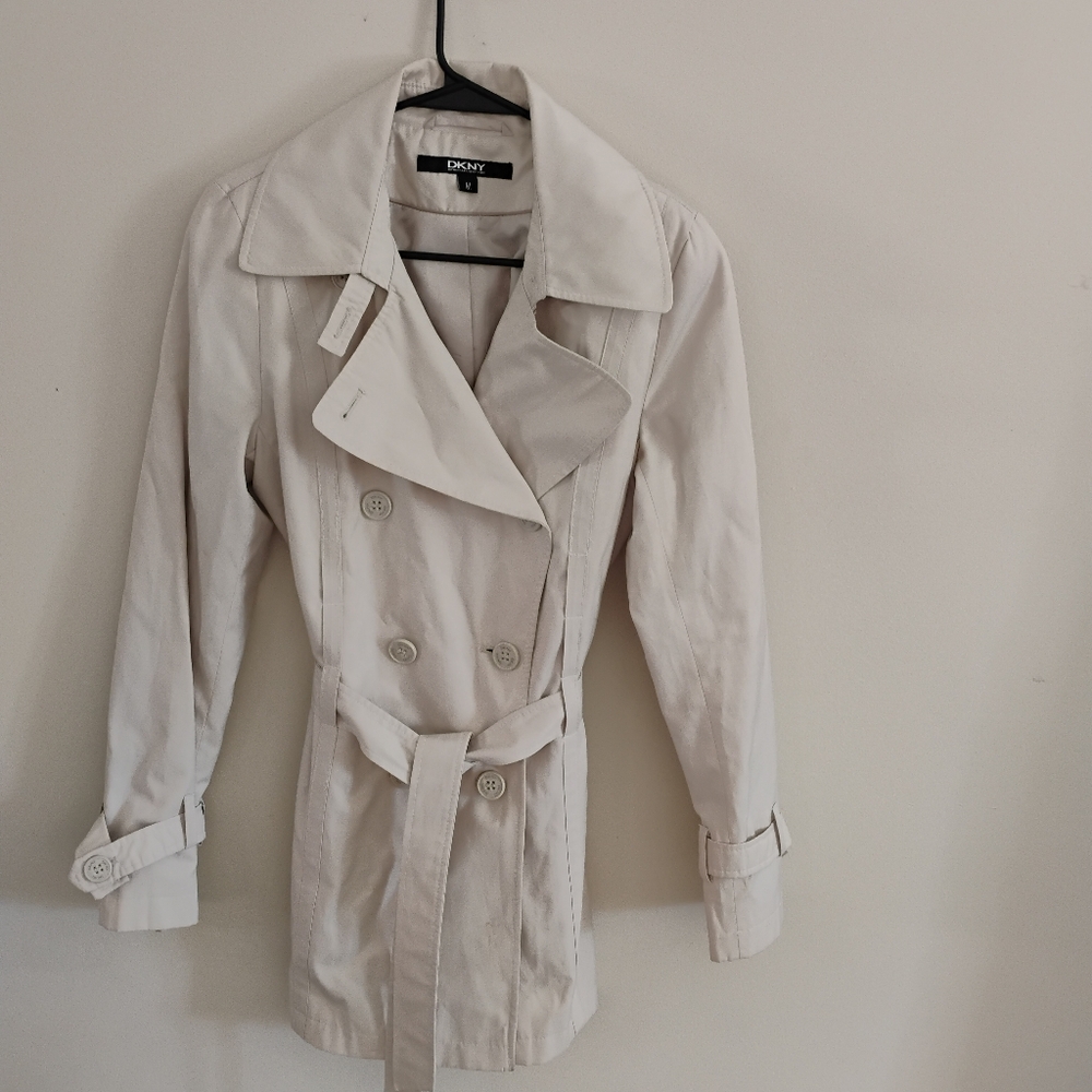 DKNY Women's Cream Trench Coat